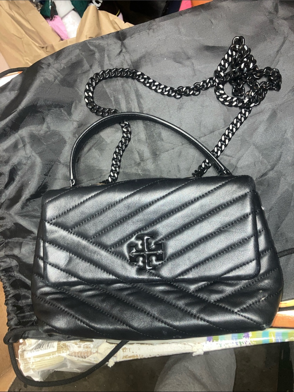Tory Burch Black Quilted Chain Shoulder Bag